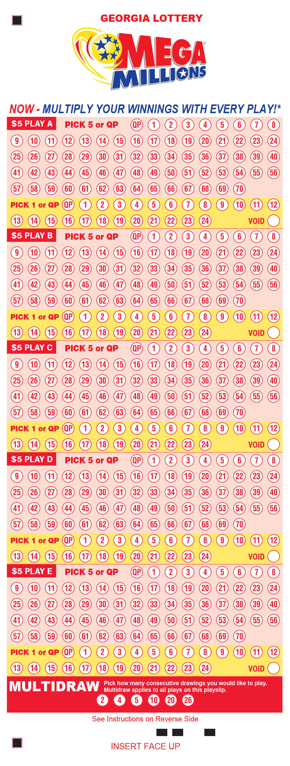 Mega Millions - Online Betslip
