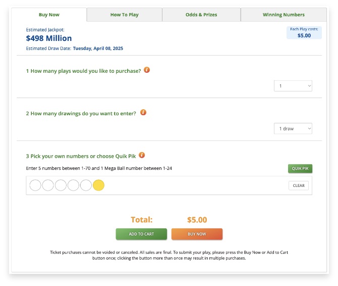 Mega Millions - Play Online