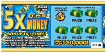 5X THE MONEY Georgia scratch-off ticket