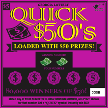 QUICK $50's ticket