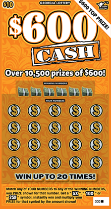 $600 CASH ticket