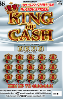 KING OF CASH Georgia scratch-off ticket