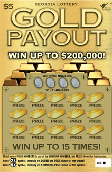 GOLD PAYOUT Georgia scratch-off ticket