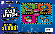 CASH MATCH Georgia scratch-off ticket
