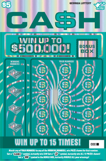 $5 CA$H Georgia scratch-off ticket