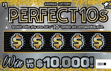 PERFECT 10s Georgia scratch-off ticket