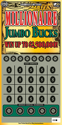 MILLIONAIRE JUMBO BUCKS ticket