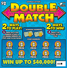 DOUBLE MATCH Georgia scratch-off ticket