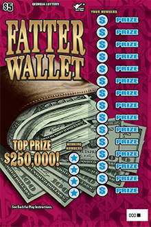 FATTER WALLET Georgia scratch-off ticket