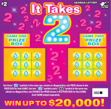 It Takes 2 Georgia scratch-off ticket