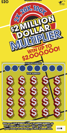 $2 MILLION DOLLAR MULTIPLIER ticket
