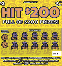 HIT $200 Georgia scratch-off ticket