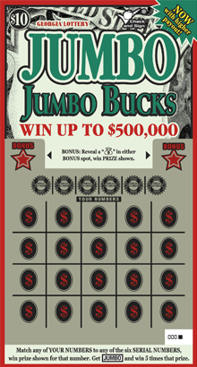 JUMBO JUMBO BUCKS ticket