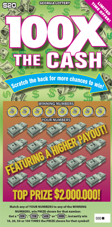100X THE CASH ticket