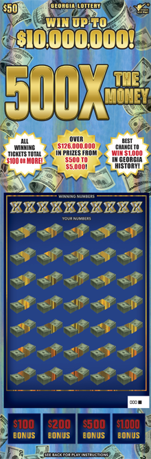 500X THE MONEY ticket