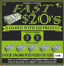 FAST $20'S Georgia scratch-off ticket