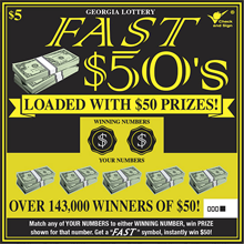 FAST $50'S Georgia scratch-off ticket