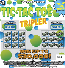 TIC TAC TOE TRIPLER Georgia scratch-off ticket