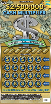 $2,500,000 CASH MULTIPLIER ticket