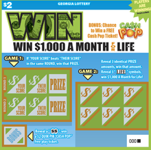 WIN $1,000 A MONTH FOR LIFE ticket