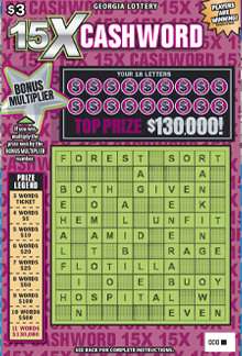15X CASHWORD ticket
