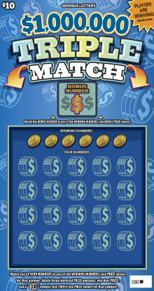 $1,000,000 TRIPLE MATCH ticket