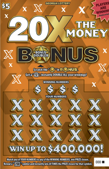 20X THE MONEY BONUS DOUBLER ticket
