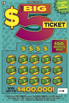 THE BIG $5 TICKET Georgia scratch-off ticket