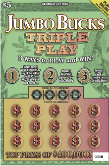 JUMBO BUCKS TRIPLE PLAY ticket