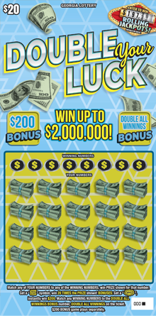 DOUBLE YOUR LUCK scratch-off ticket