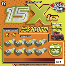 15XTRA scratch-off ticket
