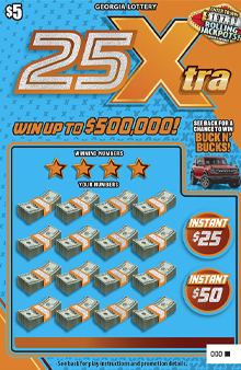 25XTRA scratch-off ticket
