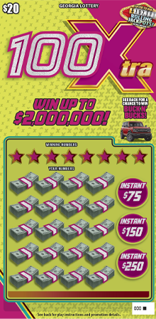 100XTRA scratch-off ticket