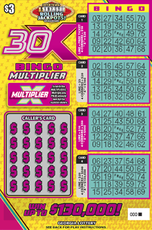 30X BINGO MULTIPLIER Georgia scratch-off ticket